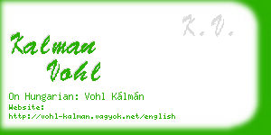 kalman vohl business card